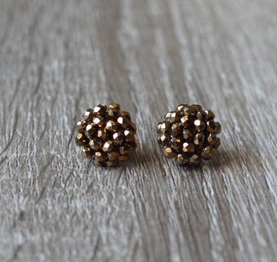 Bronze stud earrings bronze earrings bronze by cheapdatejewelry