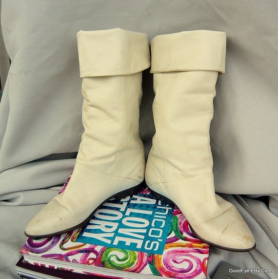 slouchy flat leather boots