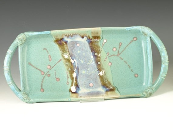 Rectangular serving tray handmade pottery by Hodakapottery