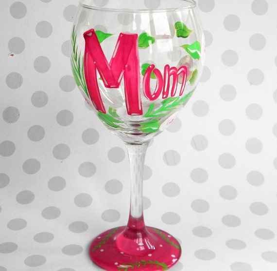 Items Similar To Mom Wine Glass Mothers Day T Mom T