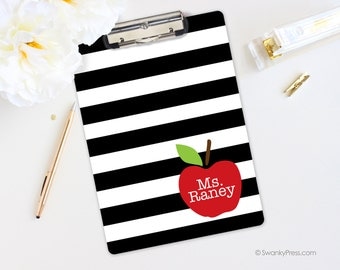 Teacher Clipboard - Teacher Gift - Apple Clipboard - Personalized Clipboard, Monogrammed Clipboard -