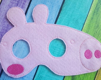 Pink Pig Felt Mask - Party Favors * Birthday Parties * Dress Up * Halloween * Playtime * Peppa Inspired