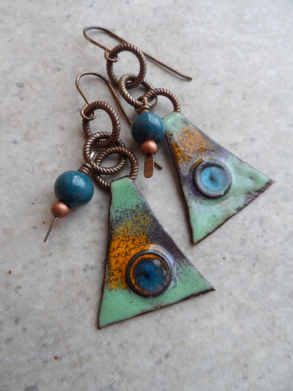 Spot On ... Enameled Copper and Brass Wire-Wrapped Rustic