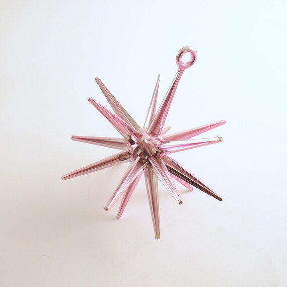 vintage christmas ornament sputnik pink star mid by efinegifts vintage christmas ornament sputnik pink star mid by efinegifts