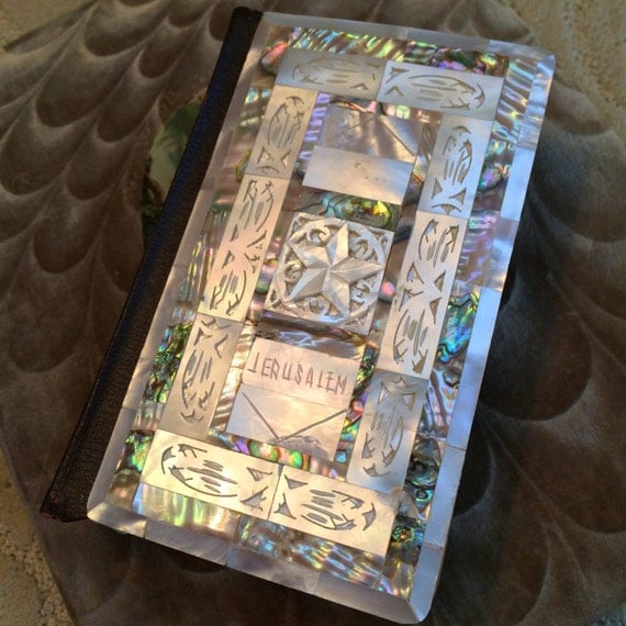 Gift Full Bible Mother Of Pearl Abalone Book Very Colorful