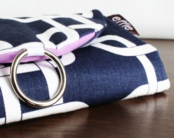 Travel Jewelry Organizer. Modern Links in Navy with Radiant Orchid Purple. Jewelry Travel Case. Travel Essentials. Gifts for Travelers