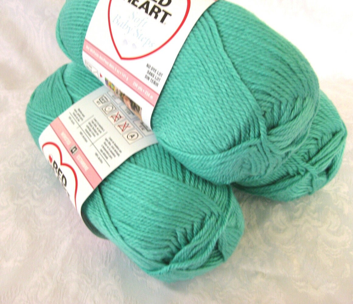 Jade green yarn worsted weight Red Heart Soft yarn by crochetgal