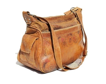 Vintage Brown Leather Shoulder Bag