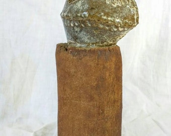1971 Art Brut vase outsider art primitivist stoneware fauvist Midcentury modern avant-garde H.G.Phillips signed earthenware hand built