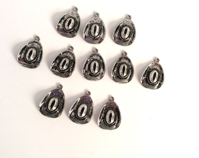 11 Cowgirl Cowboy Hat Charms Dimensional Antique Silver-tone