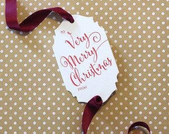 Items similar to Holiday Letterpress Gift Tags - Set of 9 on Etsy