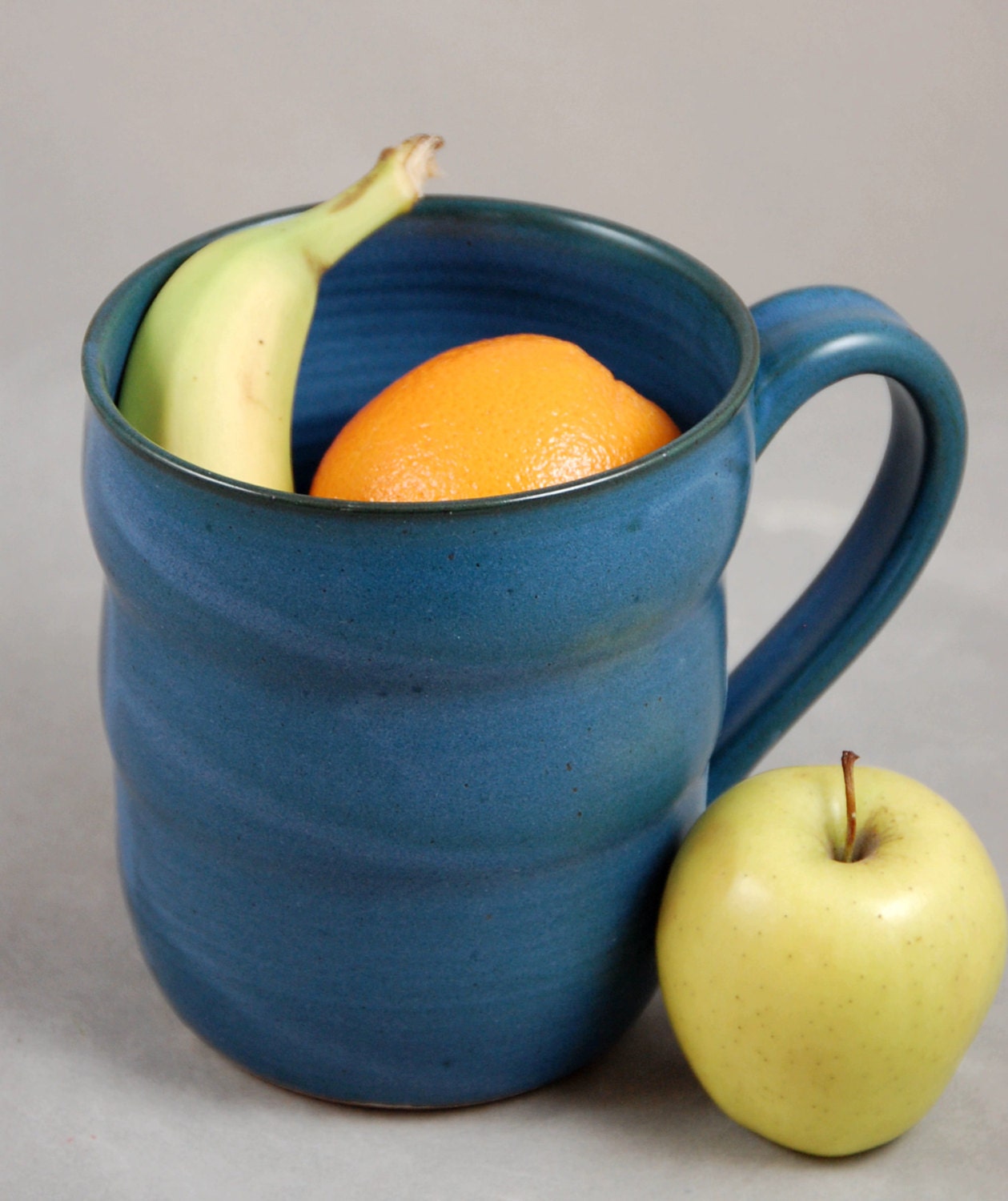 Kitchen Compost Jar in Teal Blue Curvy Jar for the