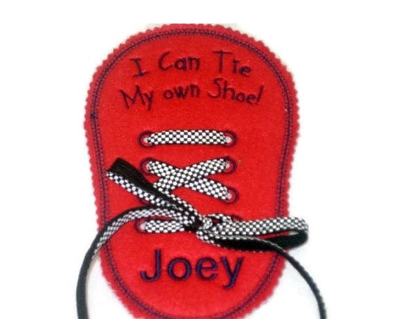 Boys Felt Personalized Learn to Tie Your Shoe Great Educational learning toy #3872 Il_570xn