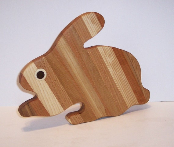 Bunny Cutting Board Handcrafted From Mixed Hardwoods 