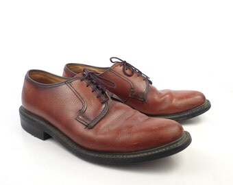 Dexter Oxford Shoes Vintage 1970s Brown Leather Lace up Men's size 9 1/2 D