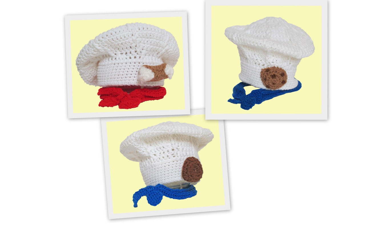 Bakers Hat Chef's Hat Italian Pastry Cookie Chef's by knitwhats