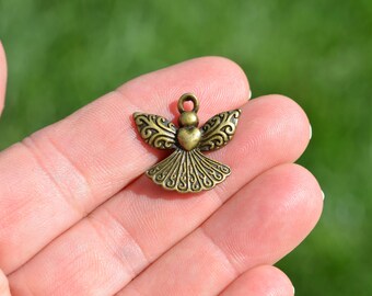 BULK 50 Antique Bronze Angel Charms BC3010