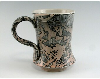 Etched Porcelain Mug With Splatters