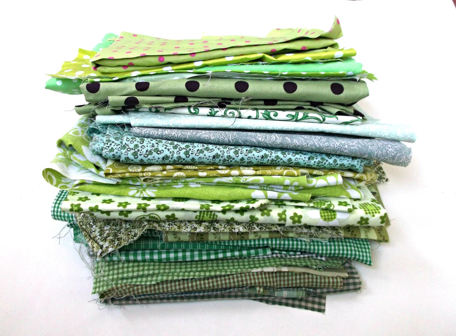 FABRICS Green Textiles Assorted Fabrics 3.5 pounds Material
