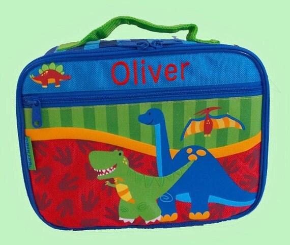 Personalized Stephen Joseph NEW STYLE DINO Lunchbox In Blue And Green For Children-Monogramming Included In Price