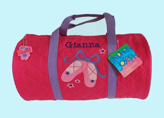 Child's Monogrammed Stephen Joseph BALLET Quilted Duffle Bag