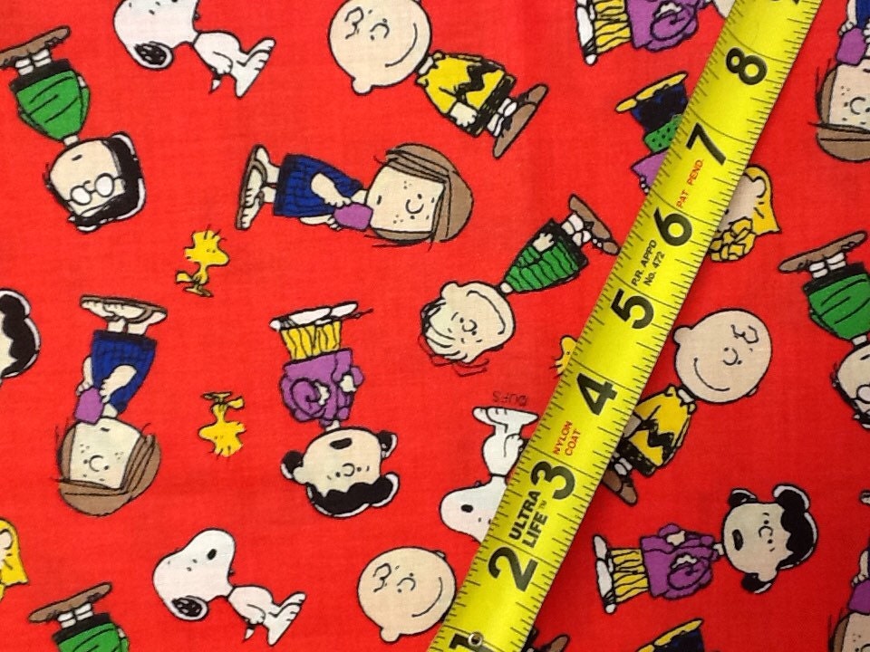 Peanuts Fabric by the yard by Waddlles on Etsy