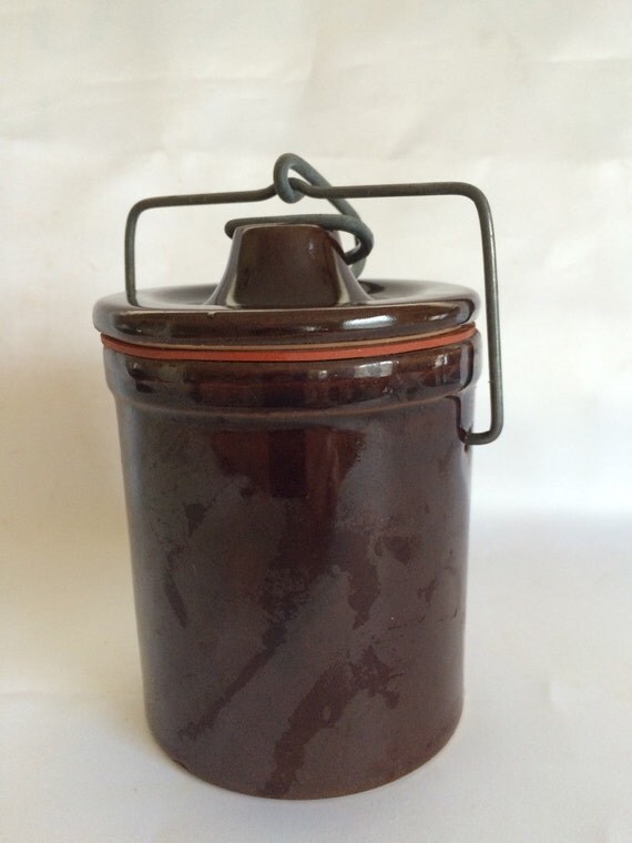 Vintage Brown Butter or Cheese Crock by ContemporaryVintage