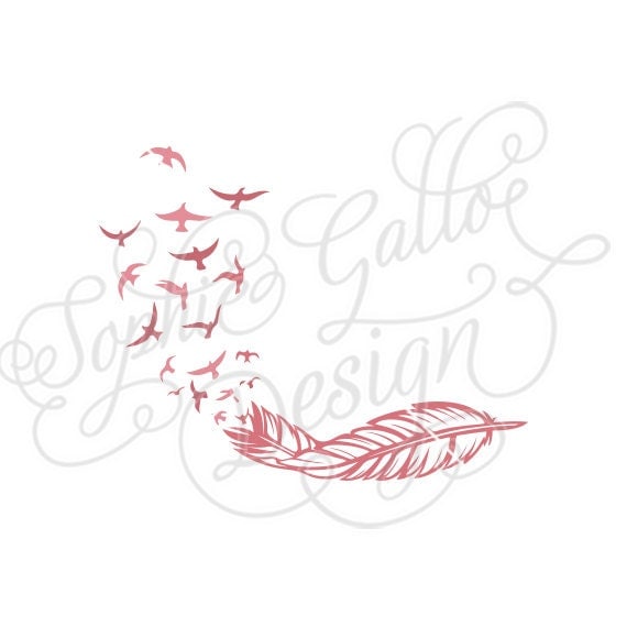 Download Bird Feather Tattoo SVG & DXF PNG digital download files ...