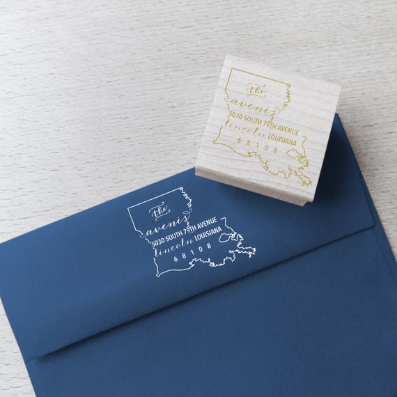 Louisiana Address Stamp Custom Return State by emilyedsondesign