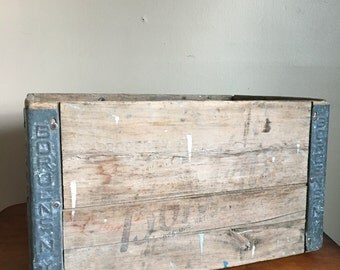 Antique Wooden Borden's NY Milk Crate. RARE.