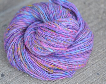Pastel Marbles - merino mixed batt singles handspun yarn - bulky/super bulky, 156 yards