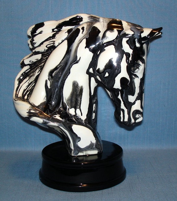 ceramic horse head bust