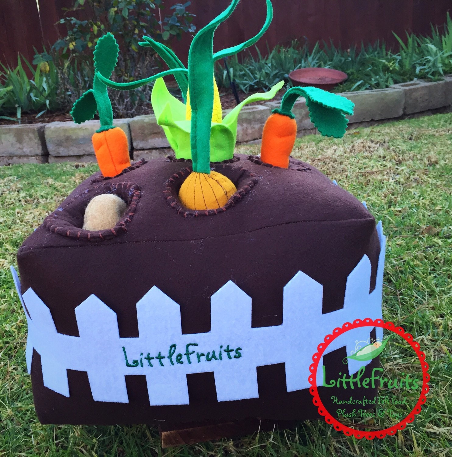 Small Wool Felt Kids Vegetable Garden Plush Toy Mini Garden