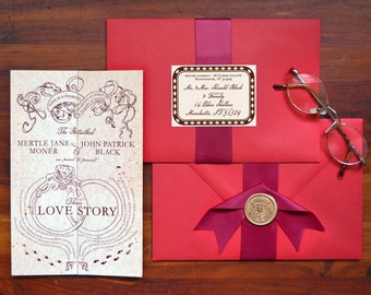 Romance Managed, Full Version - Harry Potter Inspired Invitation - SAMPLE ONLY (Price is not full order per unit price, see description)