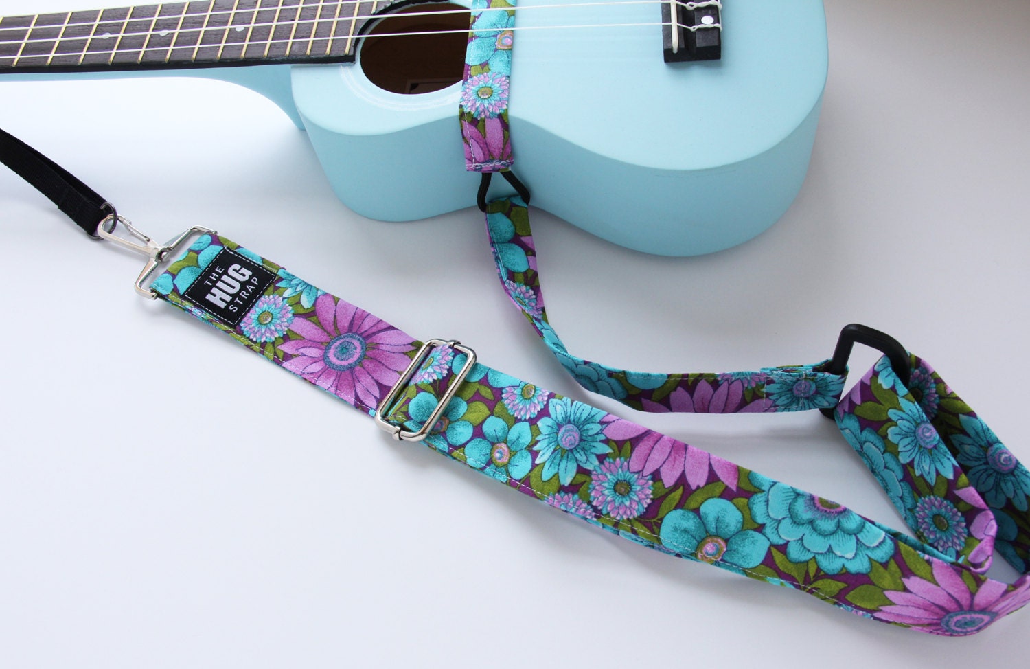 Ukulele Strap The HUG Strap No need for Strap Buttons Teal