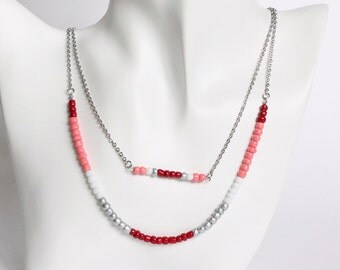 Stellar Rose silver short necklace 58034