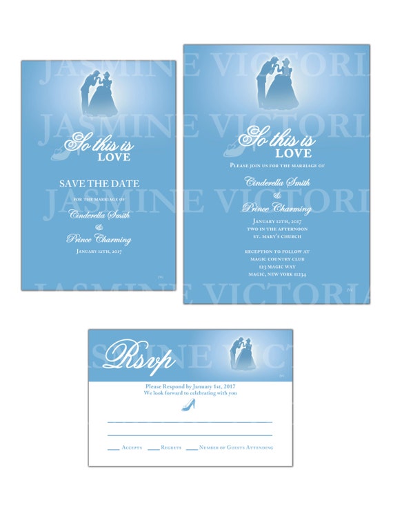 Blue Cinderella Wedding Invitations 7