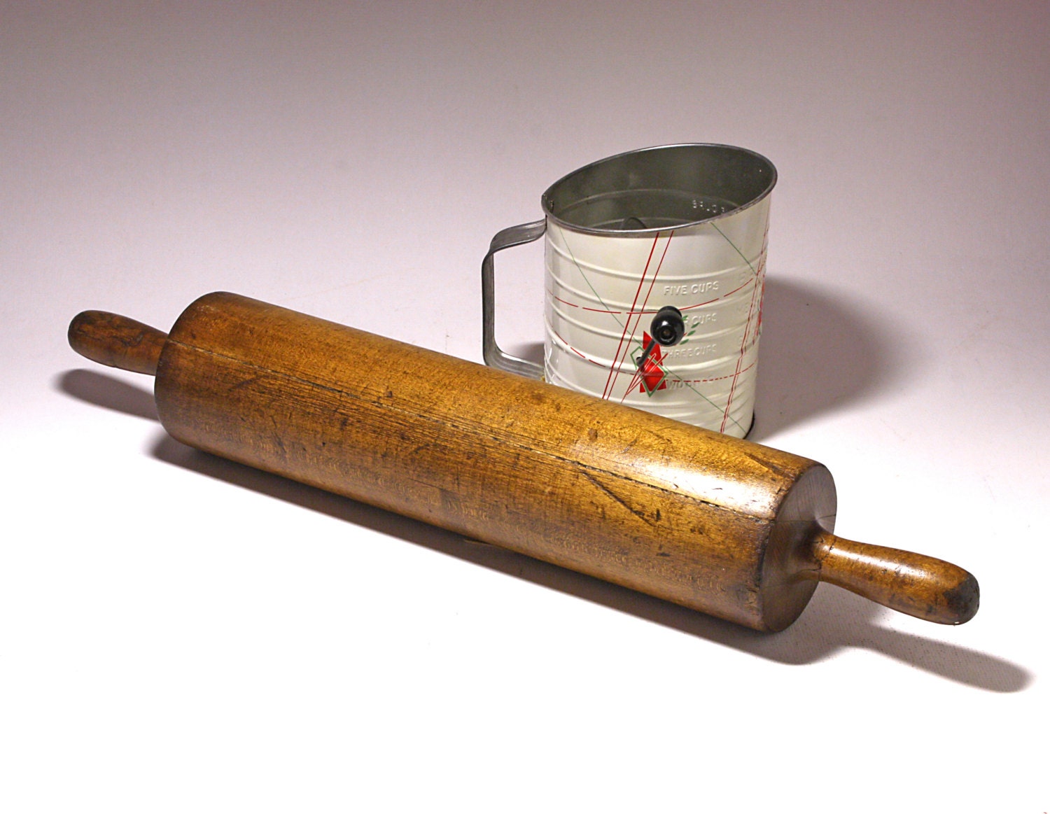 Vintage Large Maple Rolling Pin Early 20th Century