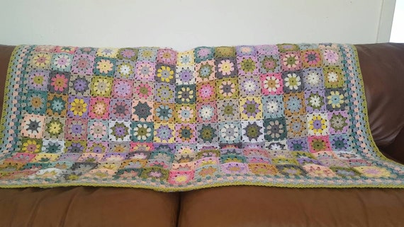 RESERVED Flower Granny Squares Blanket Mandy Bradford