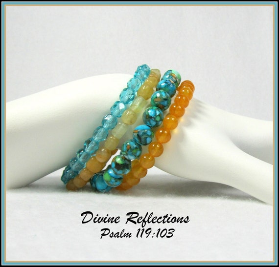 Gemstone Stretch Stack Bracelet Set Gemstone Stretch