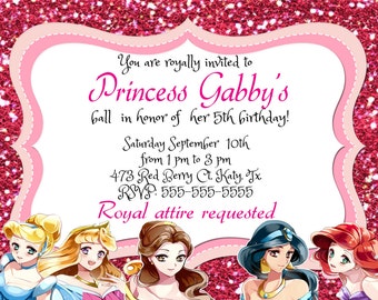 Anime Princess Birthday Invitation