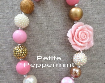 Toddler Chunky Necklace, Little Girl Bubblegum Necklace, Children Necklace, Girl Chunky Necklace, Chunky Bead Necklace, Baby Chunky Necklace