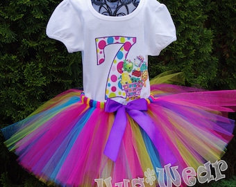 Shopkins Birthday Shirt + Tutu outfit (Any age)