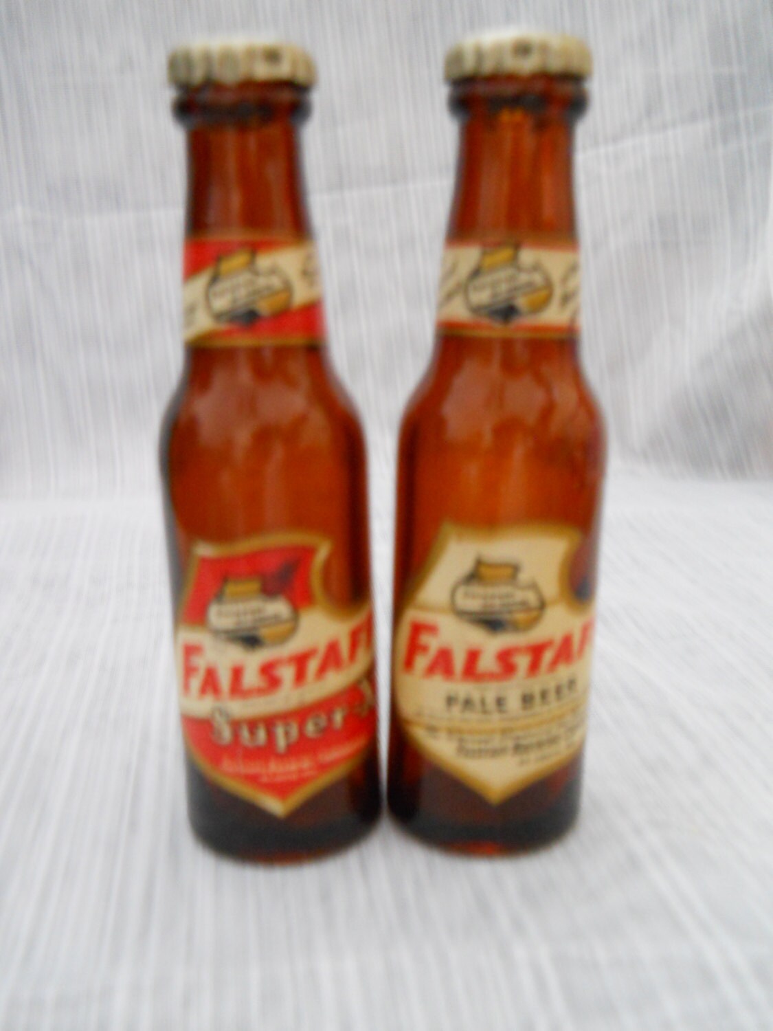 Falstaff Beer Bottle salt and pepper shakers vintage