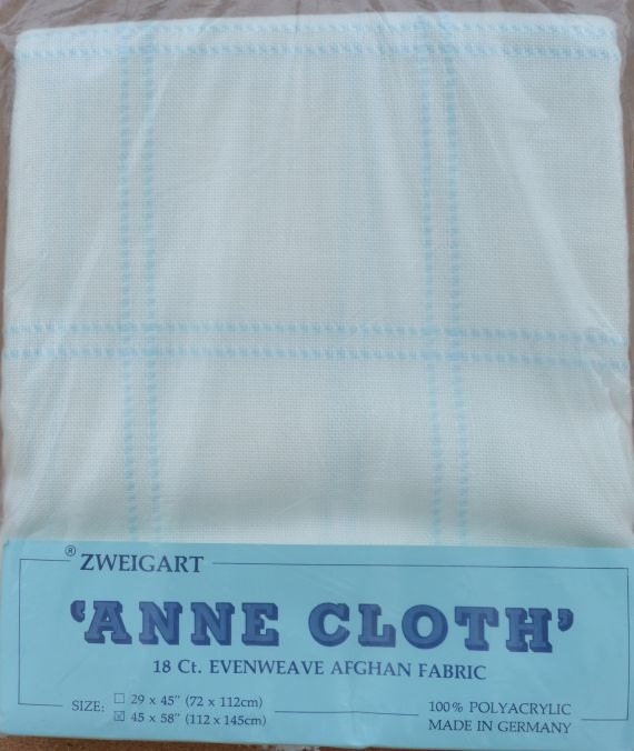 Anne Cloth Zweigart 18 Ct Evenweave Afghan Fabric 45