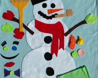 Felt snowman - pretend snowman - diy snowman - play snowman - snowman kit - giant snowman decoration - build a snowman- kids Christmas gifts