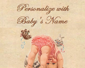 Personalize your Baby Diaper Cake with the baby's name