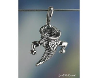 Sterling Silver Tornado Twister Cyclone Whirlwind CHARM or PENDANT 925