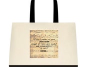 Music Lover's Tote Bag with quote, "If you listen to your intuition enough it will get louder and eventually, it will sing."