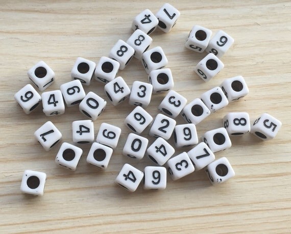 100 7mm cube letter alphabet beads large letter beads